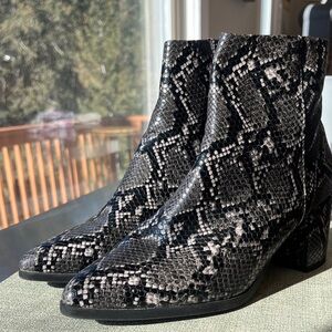 Madden Girl Black Snakeskin Ankle Booties